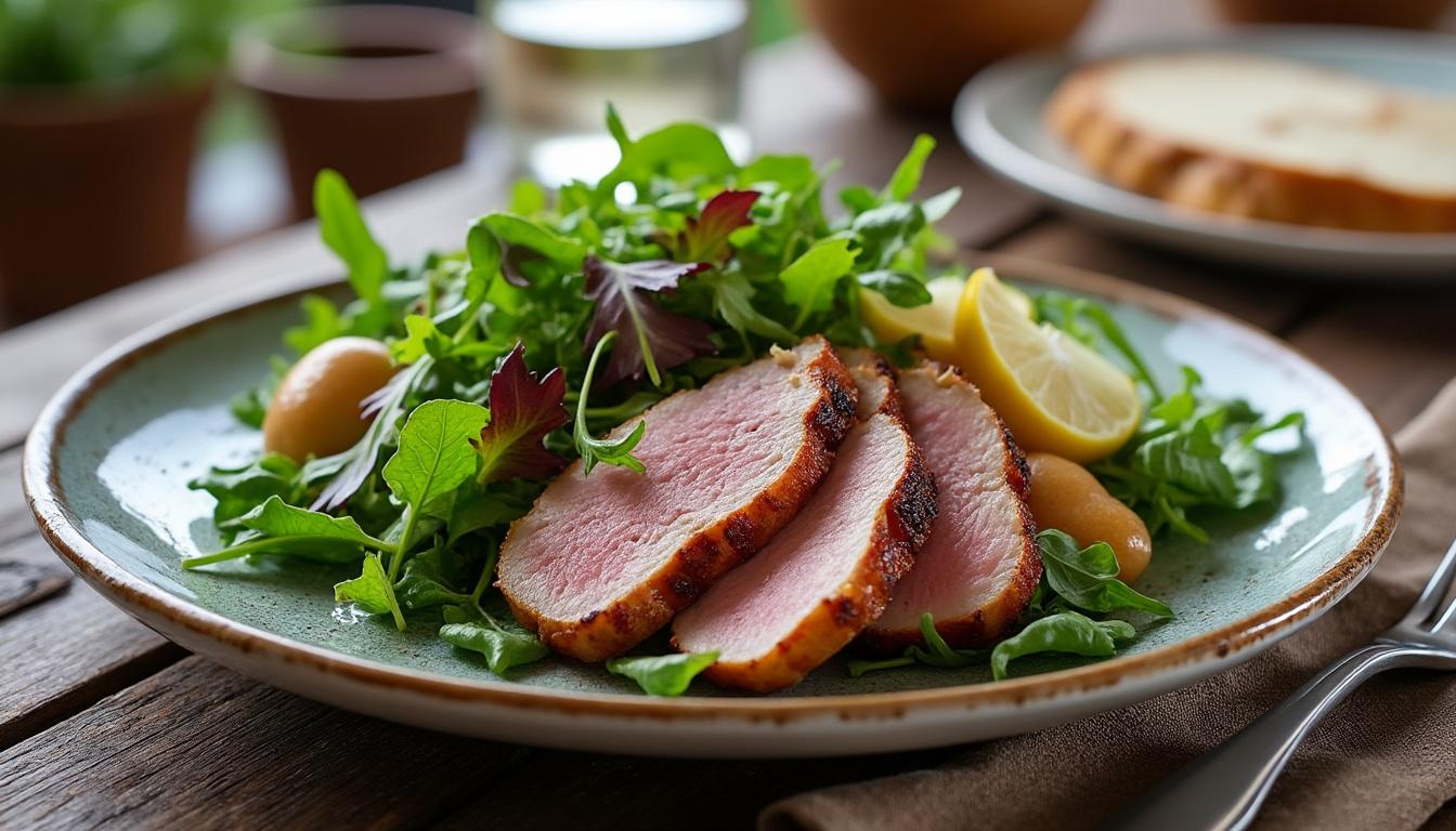 découvrez comment préparer facilement une salade périgourdine aux gésiers confits chez vous grâce à notre recette simple et savoureuse.