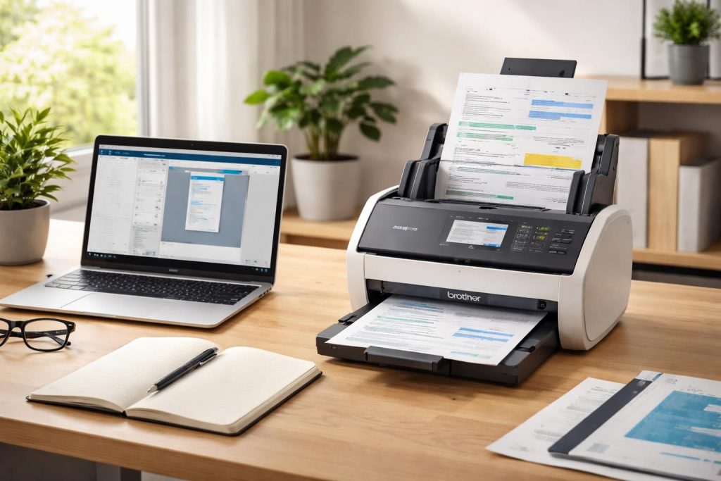 découvrez notre guide complet sur le scanner adf brother, idéal pour optimiser votre bureau à domicile avec efficacité et rapidité.